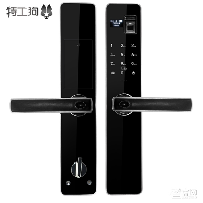 特工狗指紋鎖防盜門電子密碼鎖 刷卡感應鎖 智能門鎖 典雅黑TGG-6866