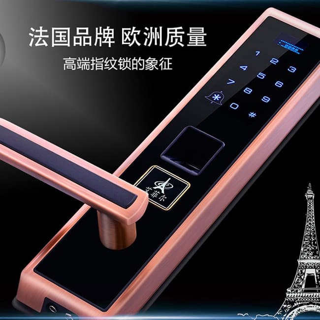 艾菲爾指紋鎖 小區高端防盜指紋鎖 真皮指紋技術智能鎖