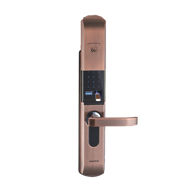 吾愛(ài)吾家自動(dòng)滑蓋智能鎖 紅古銅指紋密碼鎖