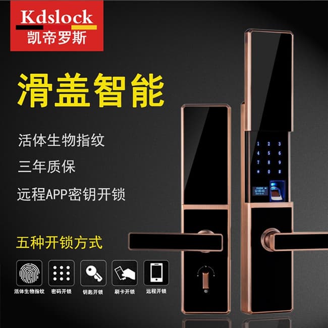 凱帝羅斯滑蓋指紋密碼鎖 智能防盜門電子門鎖