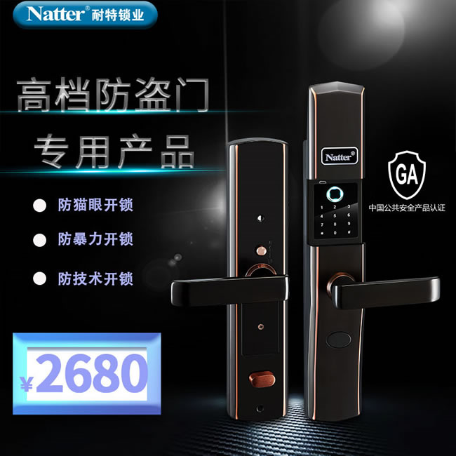 耐特N289家居門鎖 智能指紋鎖 滑蓋智能門鎖