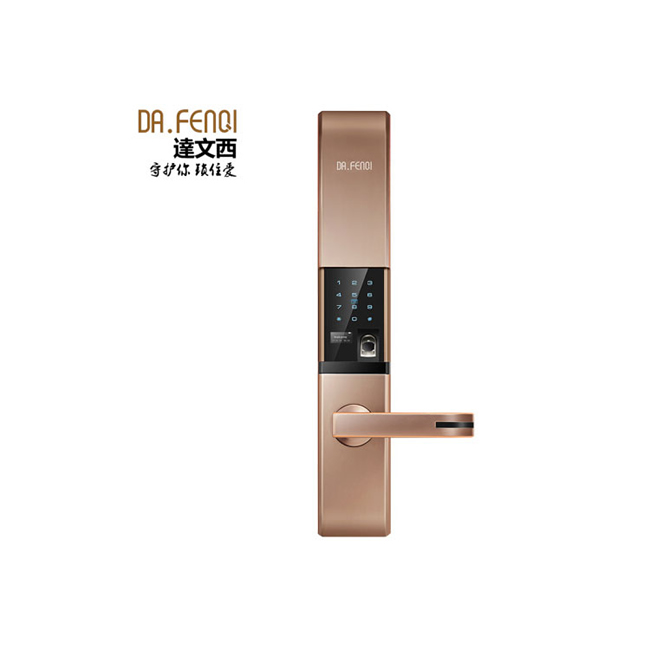 達文西滑蓋防盜門指紋鎖 DF580微信智能鎖 電子密碼鎖