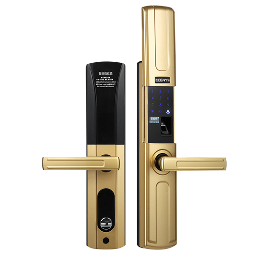 seenyii指紋鎖 SY-G5香檳金智能指紋鎖 滑蓋防盜門鎖