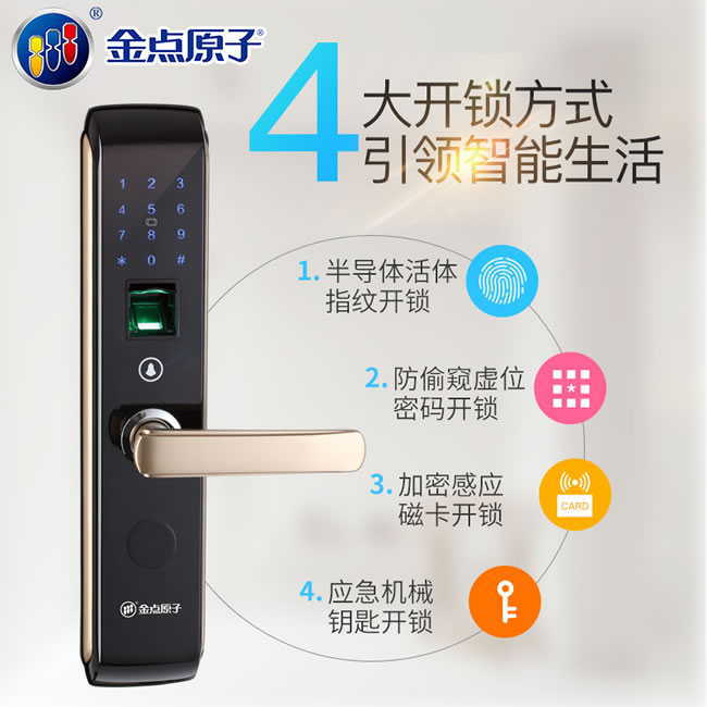 金點(diǎn)原子指紋鎖 家用防盜門電子鎖感應(yīng)鎖