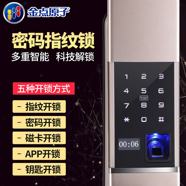 金點(diǎn)原子指紋鎖 防盜門智能指紋鎖感應(yīng)鎖