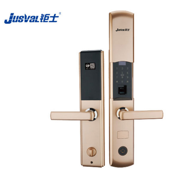 鉅士智能鎖 滑蓋指紋密碼鎖 家用防盜門智能鎖JS610