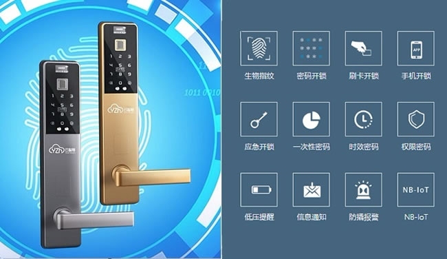 銘鍆云智慧NB-IOT物聯(lián)網(wǎng)智能鎖指紋鎖X1NB
