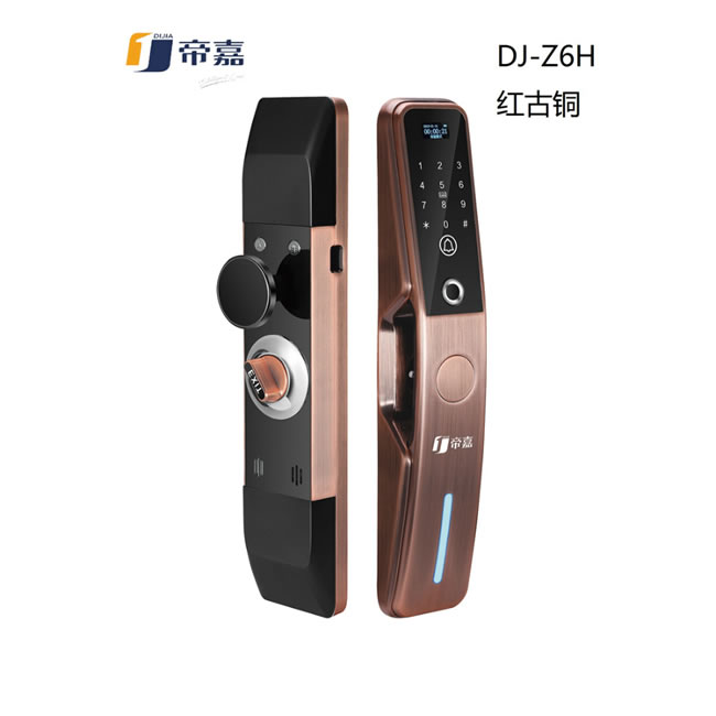 帝嘉智能鎖 全自動系列DJ-Z6H紅古銅指紋密碼鎖