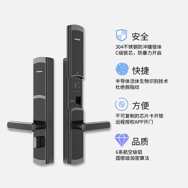 長虹智能鎖 B5指紋鎖家用防盜門密碼鎖
