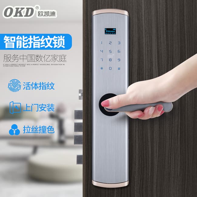 歐凱迪智能鎖 家用大門隱形指紋鎖