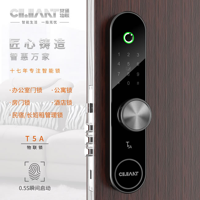 常通物聯(lián)智能鎖 T5A家用防盜門智能密碼鎖