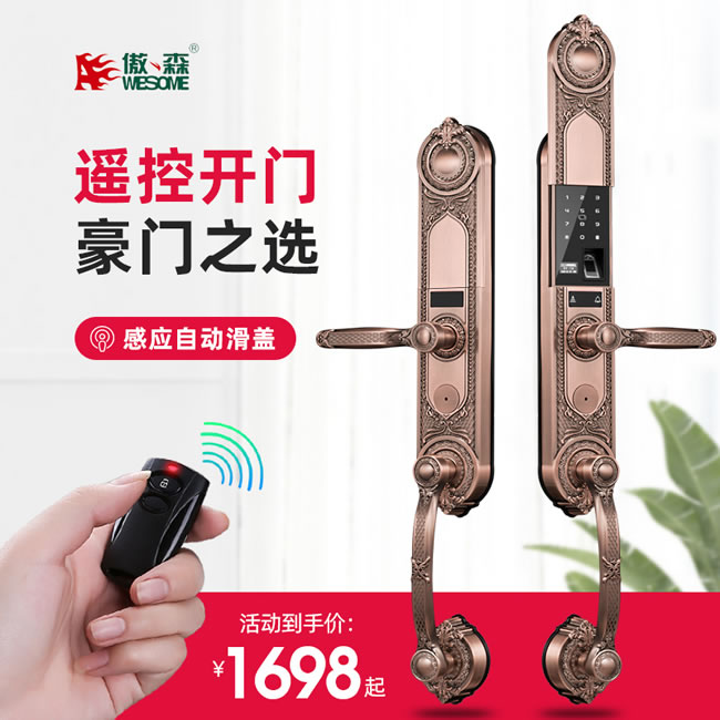 傲森智能鎖 A9-1全自動(dòng)別墅入戶大門指紋鎖