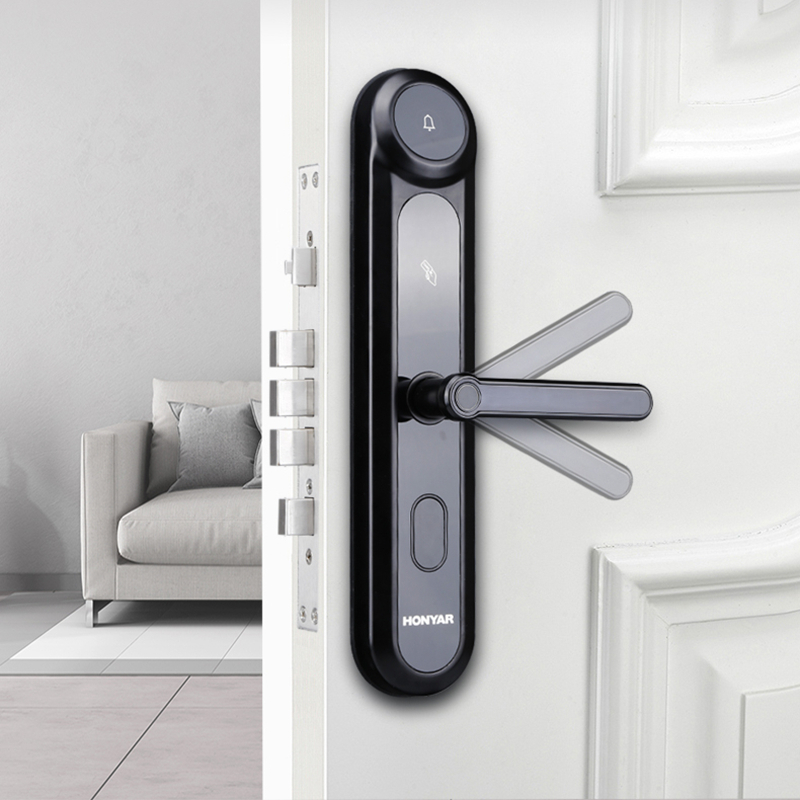 鴻雁智能鎖 IHM1001一鍵防貓眼撬門報警智能門鎖