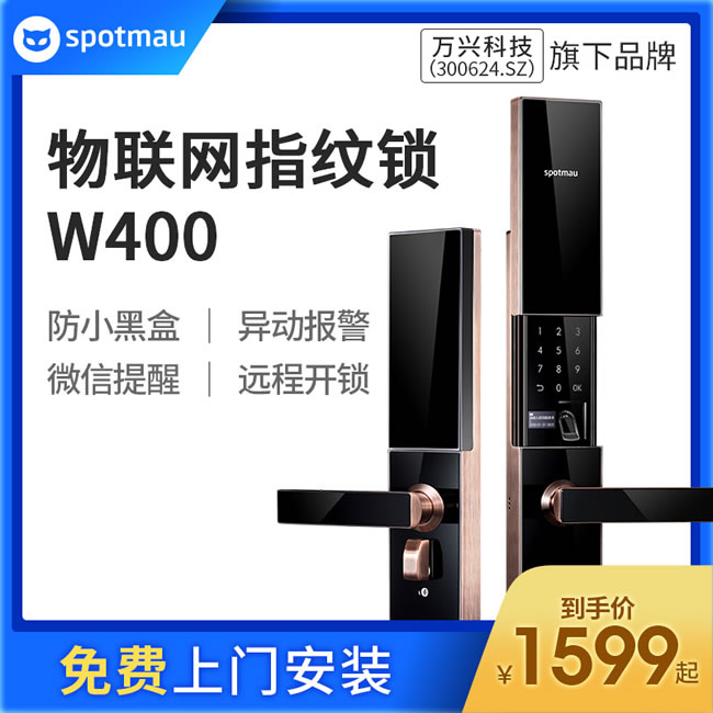 斑點貓智能鎖 W400全自動物聯網大門電子鎖