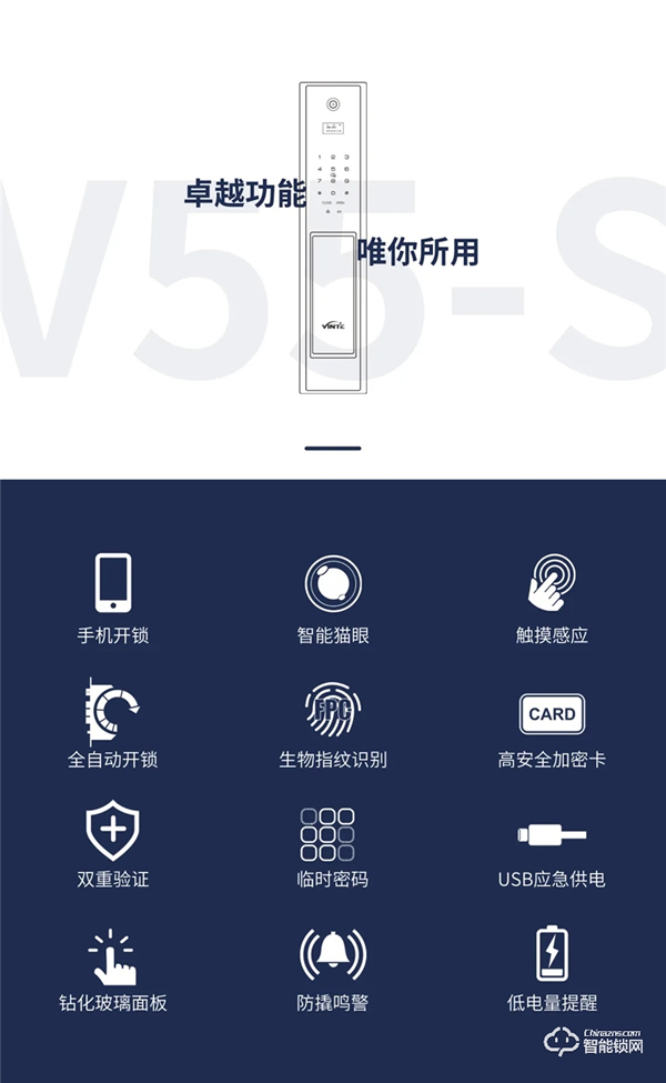 全新升級 | 因特V55-S全自動智能貓眼鎖