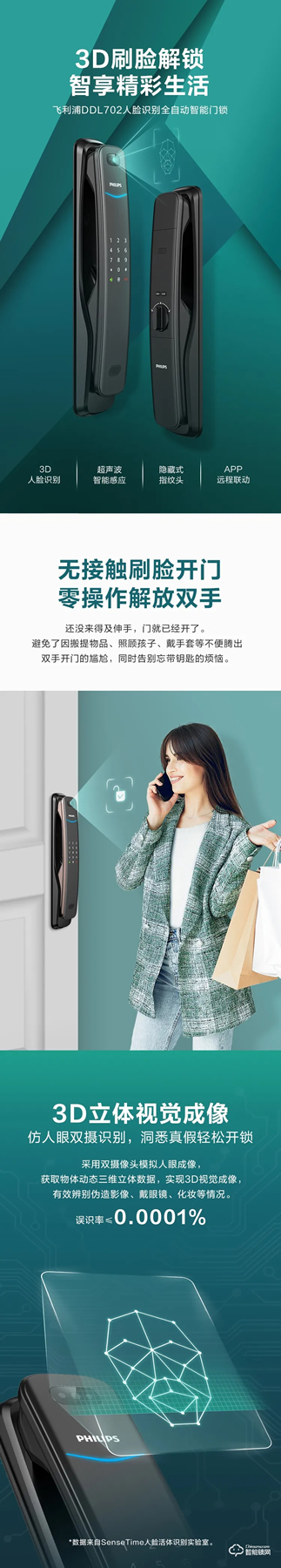 震撼首發!飛利浦智能鎖首款3D人臉識別全自動智能鎖重磅來襲! 震撼首發!飛利浦智能鎖首款3D人臉識別全自動智能鎖重磅來襲!