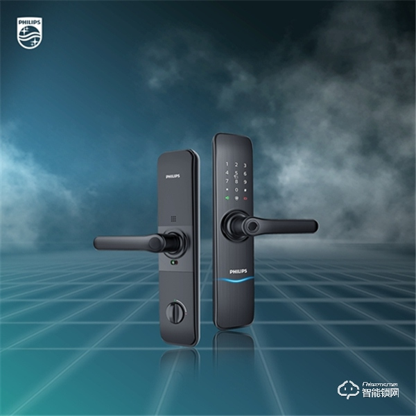 飛利浦智能鎖7100DS：采用IML拉絲工藝，指紋傳感器融于把手處