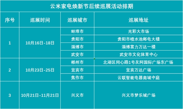 云米【家電煥新節】線下巡展盛大舉行中,豪橫福利送不停 云米【家電煥新節】線下巡展盛大舉行中,豪橫福利送不停