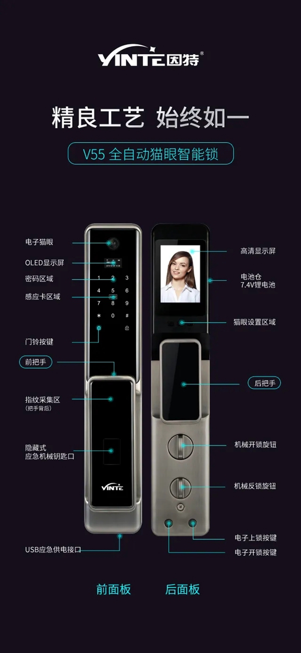 因特智能鎖新品上市:因特V55有哪些優點? 因特智能鎖新品上市:因特V55有哪些優點?