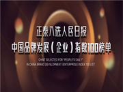 正泰榮登“中國品牌發(fā)展指數(shù)100榜單”！