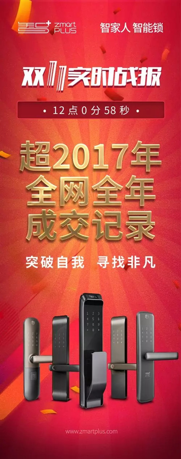 智家人智能鎖雙十一戰(zhàn)績(jī)出爐，勇奪電子鎖類目第三名