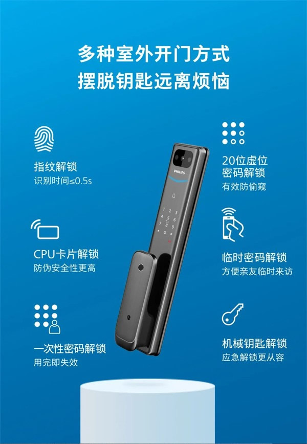 飛利浦智能鎖丨帶屏貓眼可視智能鎖Alpha-V(P)魅力登場 飛利浦智能鎖丨帶屏貓眼可視智能鎖Alpha-V(P)魅力登場