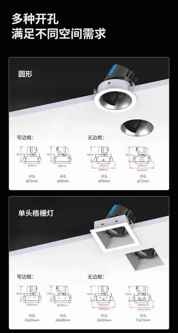 SUN | 嵌入式可調(diào)節(jié)防眩射燈，喚醒家中每個角落