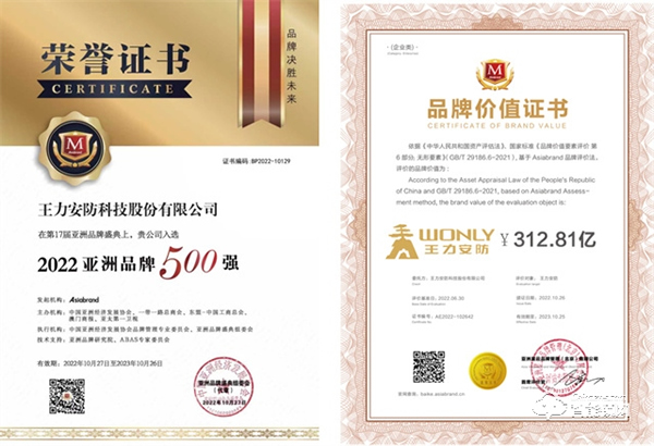 再登行業(yè)第一!亞洲品牌價值500強揭曉,王力安防品牌價值312.81億,連續(xù)11年蟬聯(lián)行業(yè)第一! 再登行業(yè)第一!亞洲品牌價值500強揭曉,王力安防品牌價值312.81億,連續(xù)11年蟬聯(lián)行業(yè)第一!