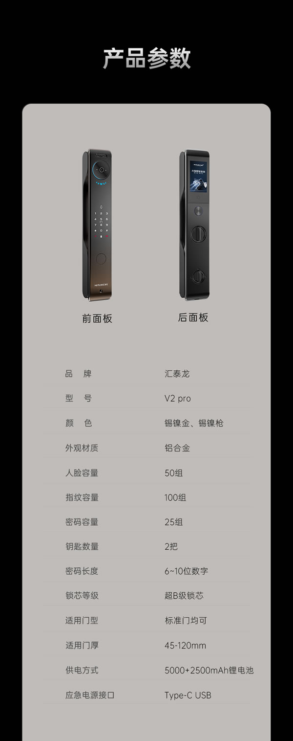 看得清,更安全丨匯泰龍V2pro大貓眼智能鎖 看得清,更安全丨匯泰龍V2pro大貓眼智能鎖