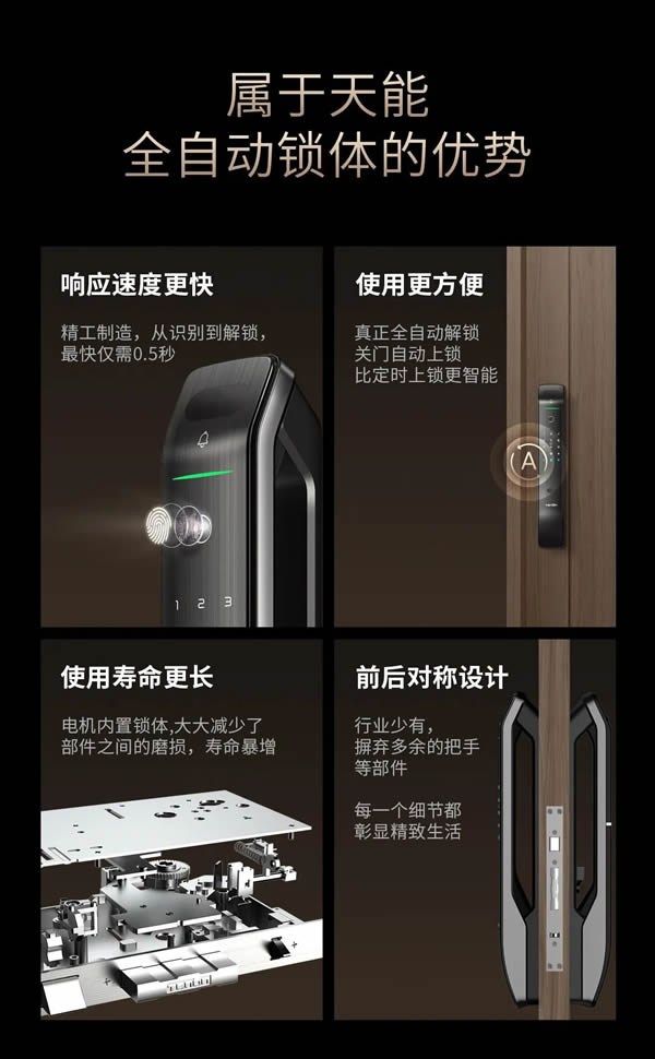 亞太天能智能鎖·明星爆款丨全功能匯聚一身的高配全自動智能鎖A6s