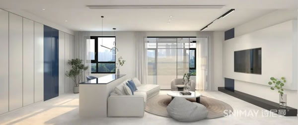 淺指智能鎖98㎡極簡兩居室,打造輕盈質(zhì)感家居_1